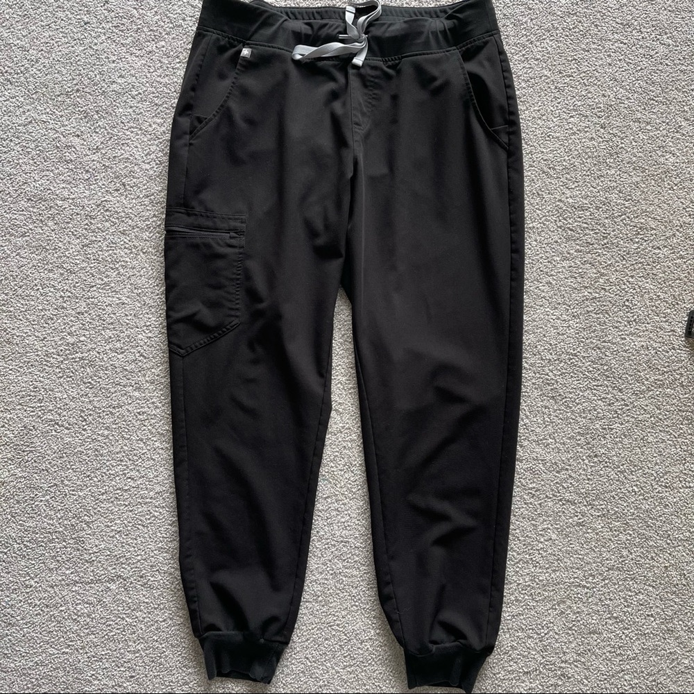 FIGS Zamora Joggers Scrub Pants Black Size Large